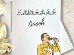 Funny Mother’s Day Card | “Mamaaa Oooh” Freddie Mercury Singing Card | Queen Inspired | Card for Mom